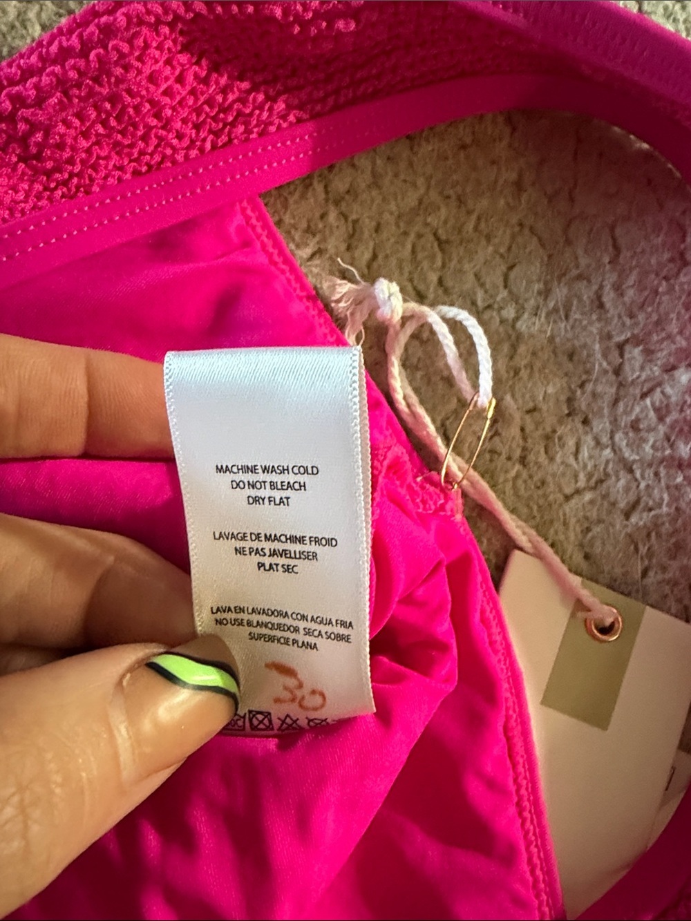 Good American Hot Pink One-Piece Swimsuit S/M New - Picture 6 of 8